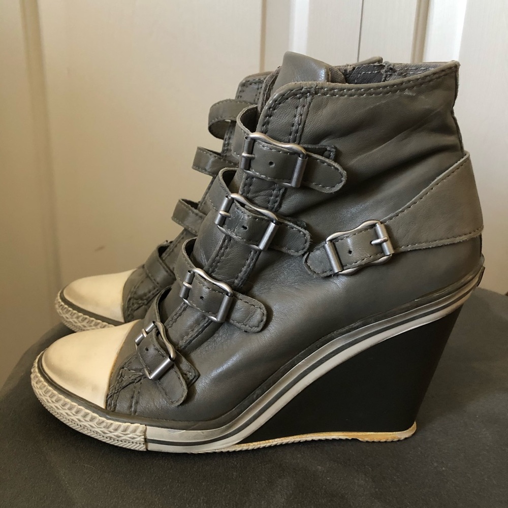 Ash leather wedge sneakers